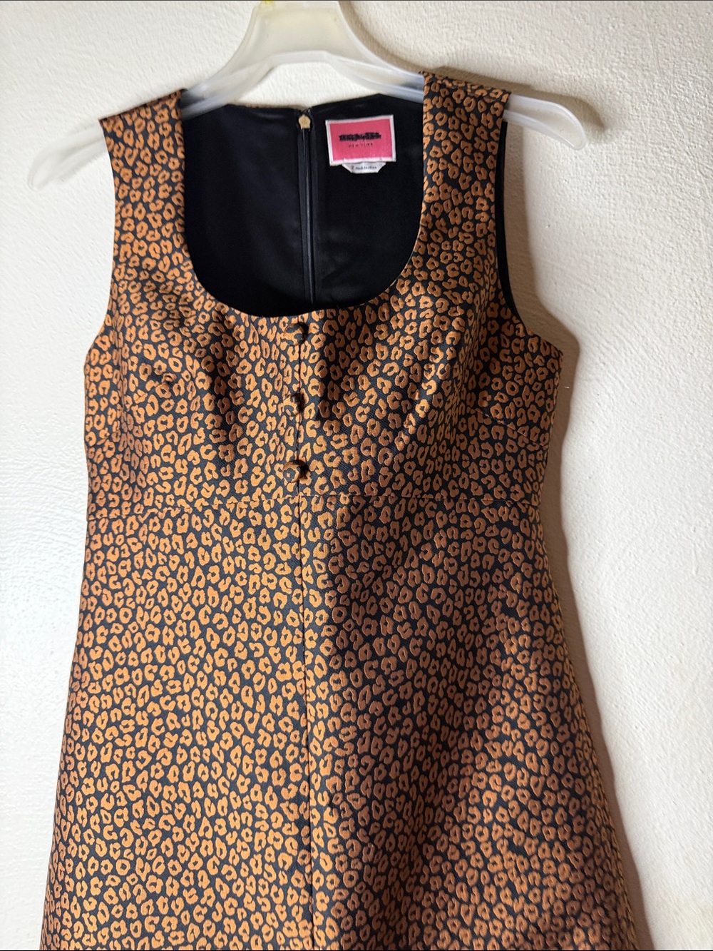 kate spade Black and copper Leopard-Print  knee length Dress - Picture 5 of 12